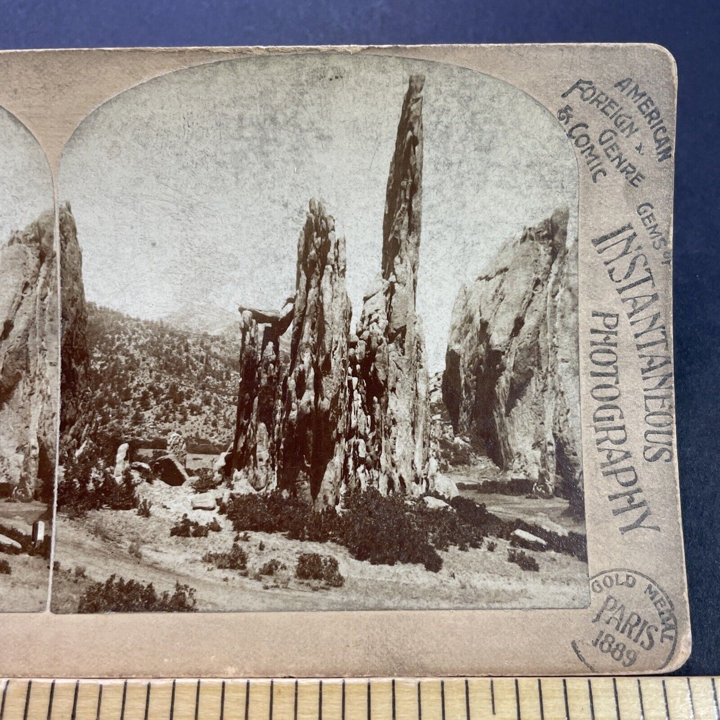 Antique 1889 Cathedral Spires Garden Of The Gods CO Stereoview Photo Card P3548