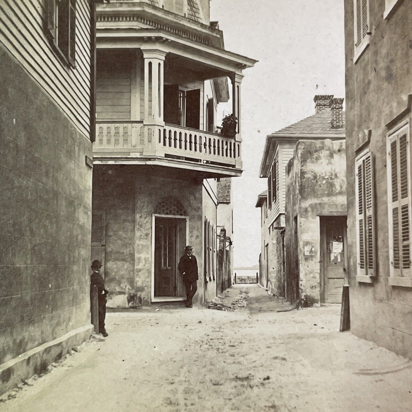 Treasury Street St. Augustine Florida Stereoview Bloomfield Antique c1868 Y057