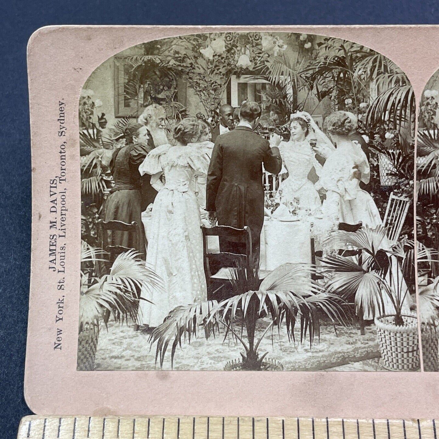 Antique 1897 Bride In A Tight Lacing Wedding Corset Stereoview Photo Card V2041