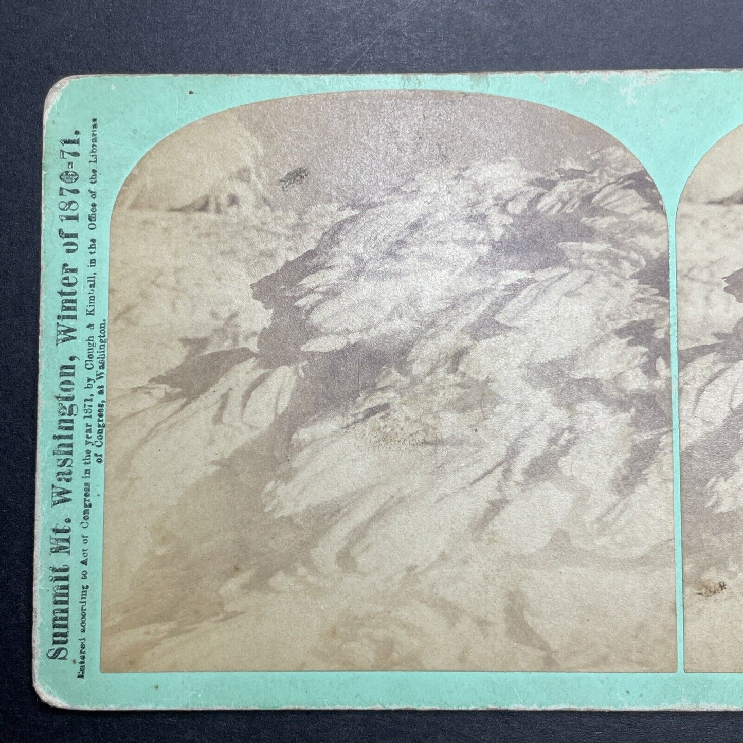 Antique 1871 Mt Washington Peak Summit In Winter Stereoview Photo Card P1204