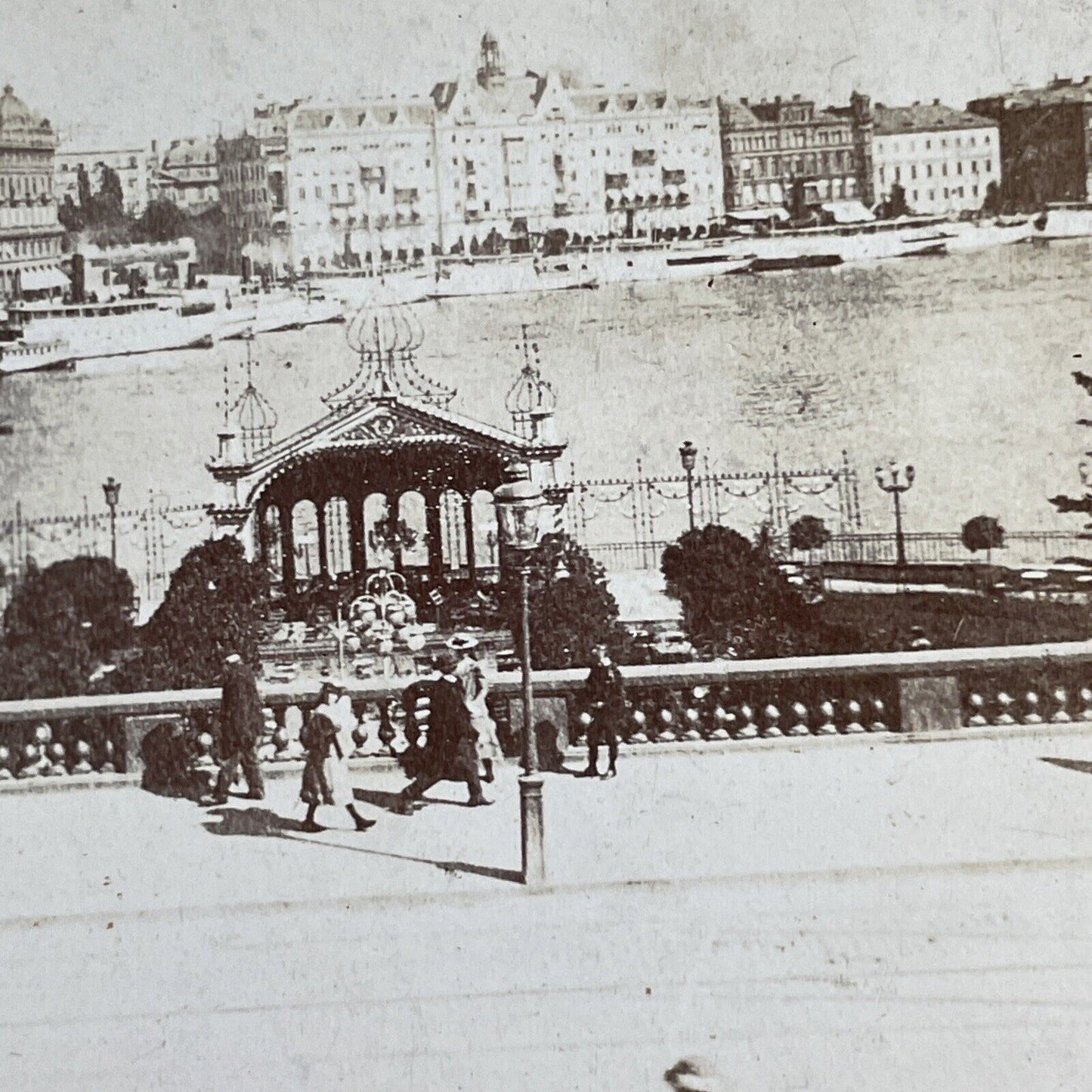 Grand Hotel Stockholm Sweden Stereoview Gustave A. Johnson Antique c1875 X3299