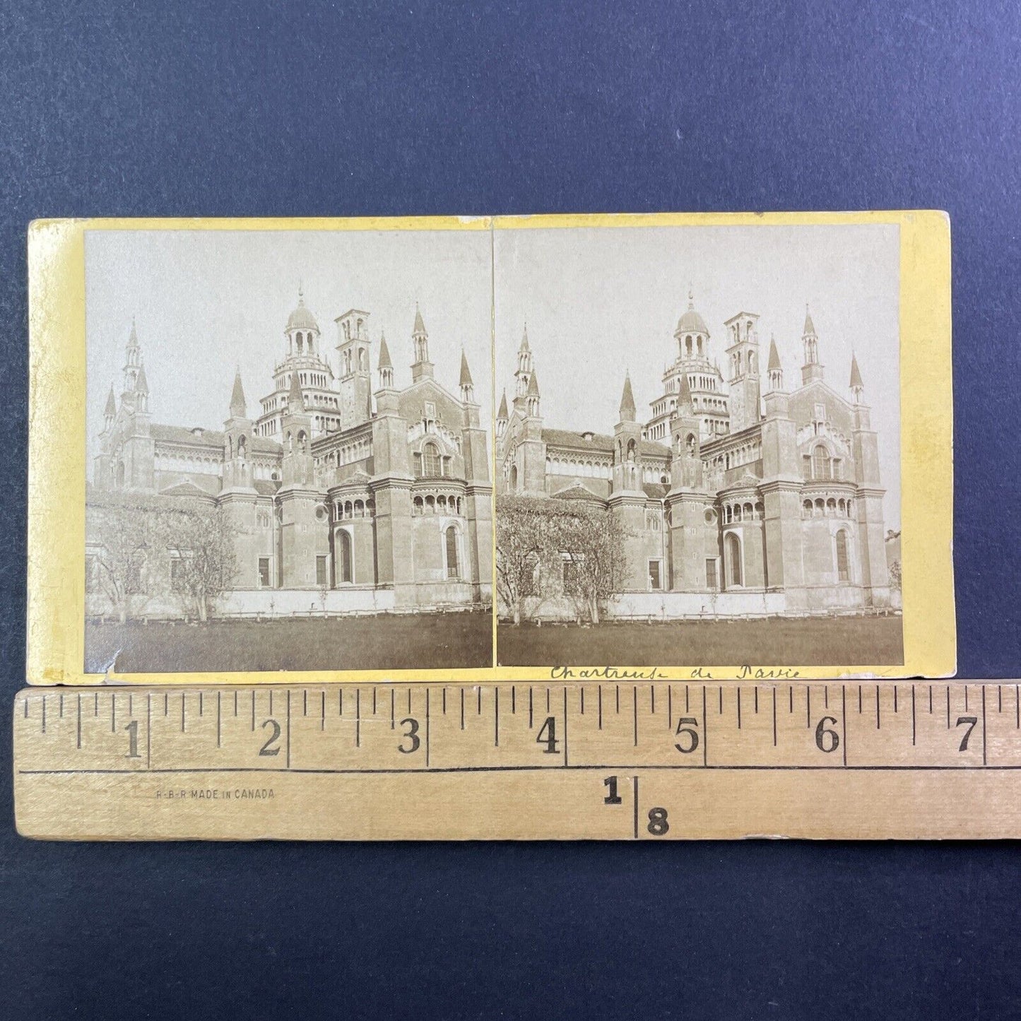 Certosa di Pavia Monastery Stereoview Lombardy Italy Antique c1865 X1360