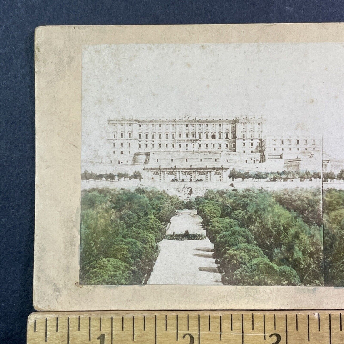 The Royal Palace Madrid Spain Stereoview Hand Tinted Photo Antique c1875 X2434