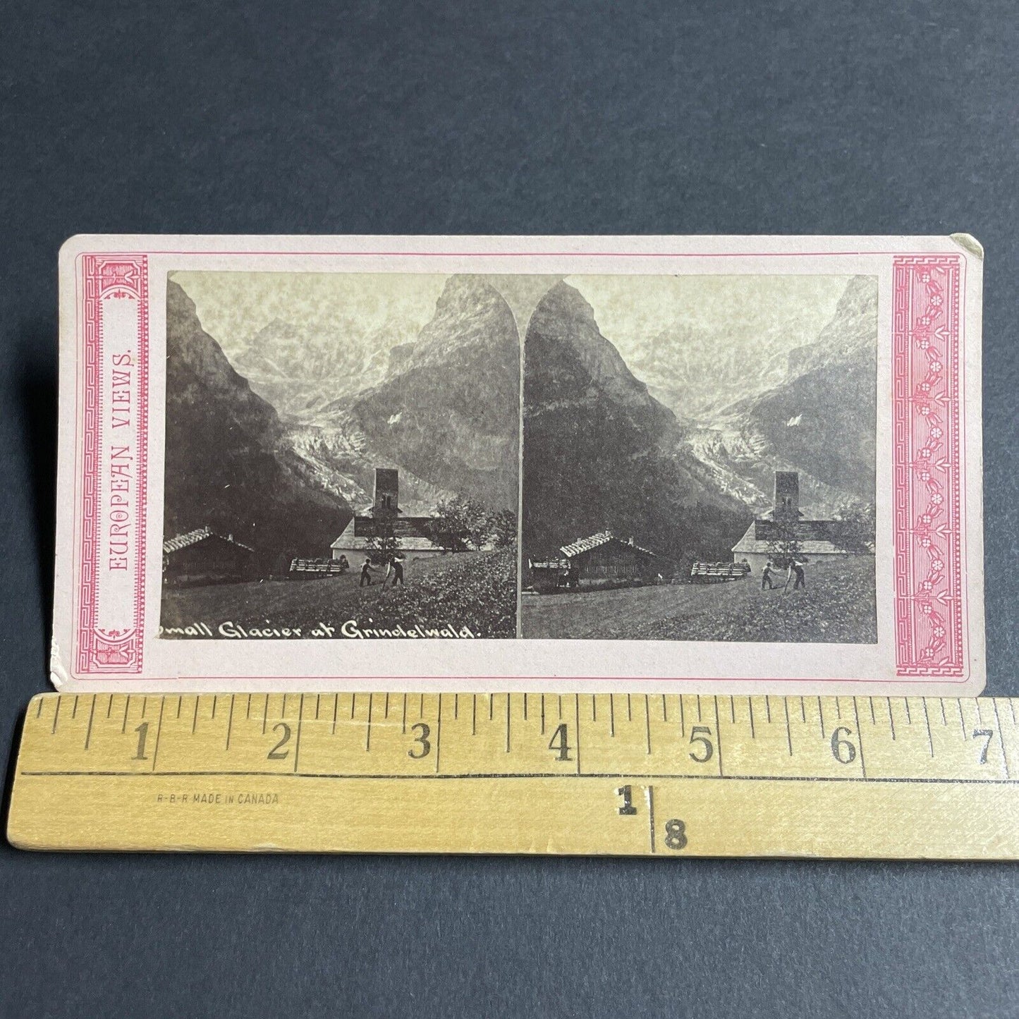 Antique 1870s Lower Grindelwald Glacier Switzerland Stereoview Photo Card P4171