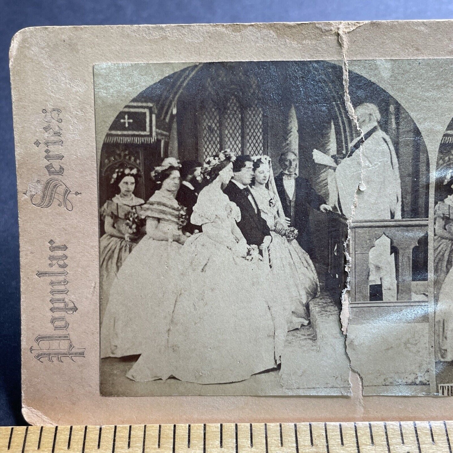 Antique 1860s Polygamous Wedding Polygamy USA Stereoview Photo Card P2081 RARE!