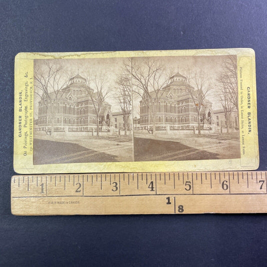 Robinson Hall Brown University Stereoview Providence RI Antique c1878 X1331