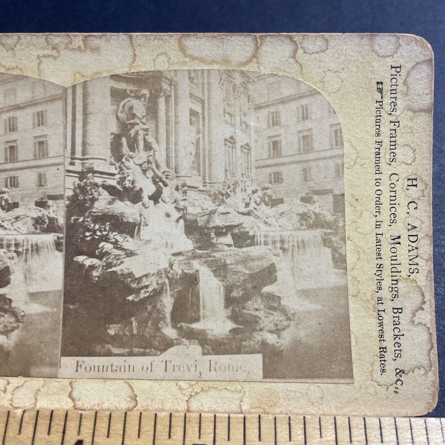 Antique 1880s The Trevi Fountain In Rome Italy Stereoview Photo Card P5167