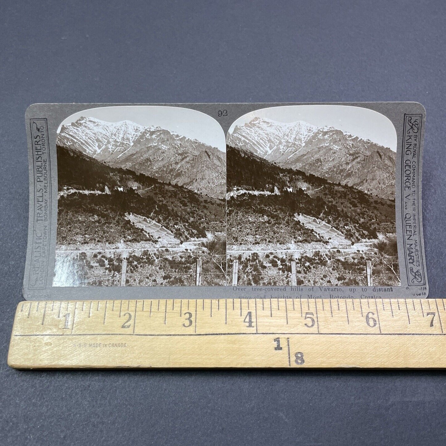 Antique 1890s Mount Rotondo Corte Corsica France Stereoview Photo Card V2040