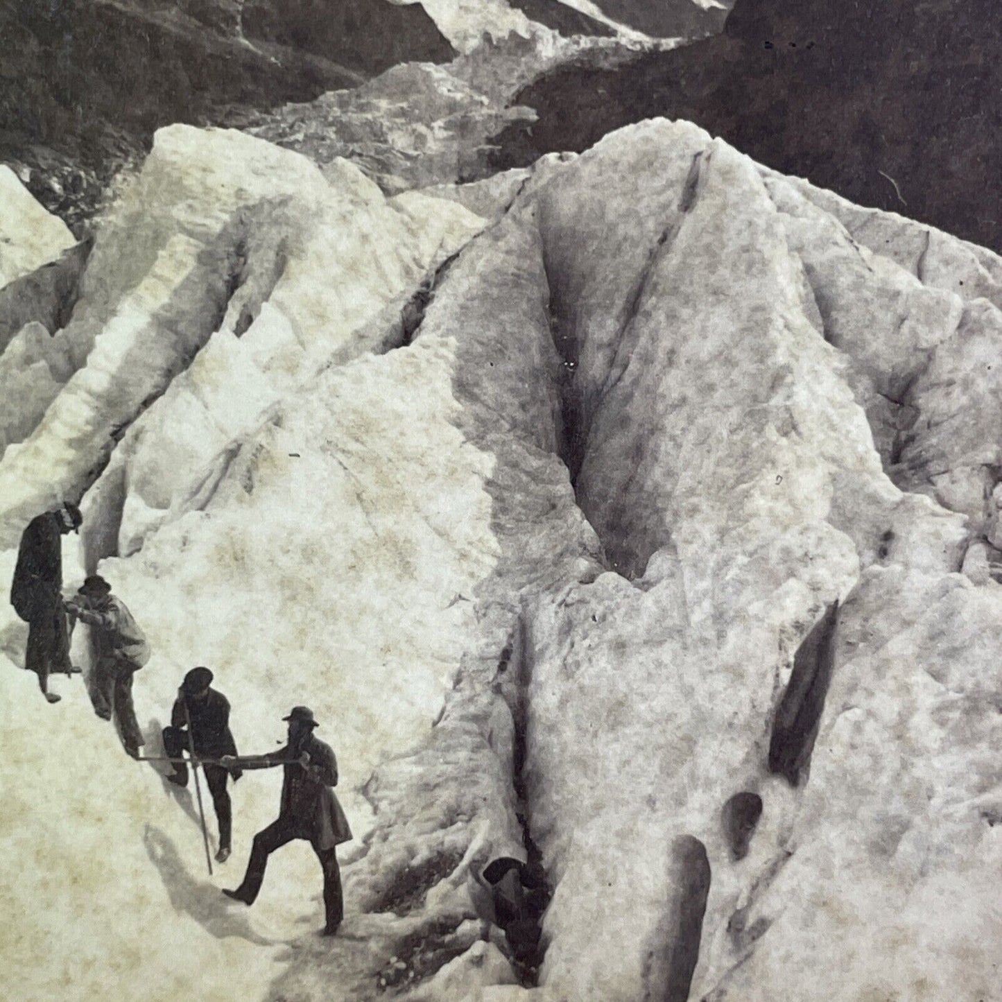 Lower Glacier Grindelwald Switzerland Stereoview Adolfe Braun Antique 1870 X3594