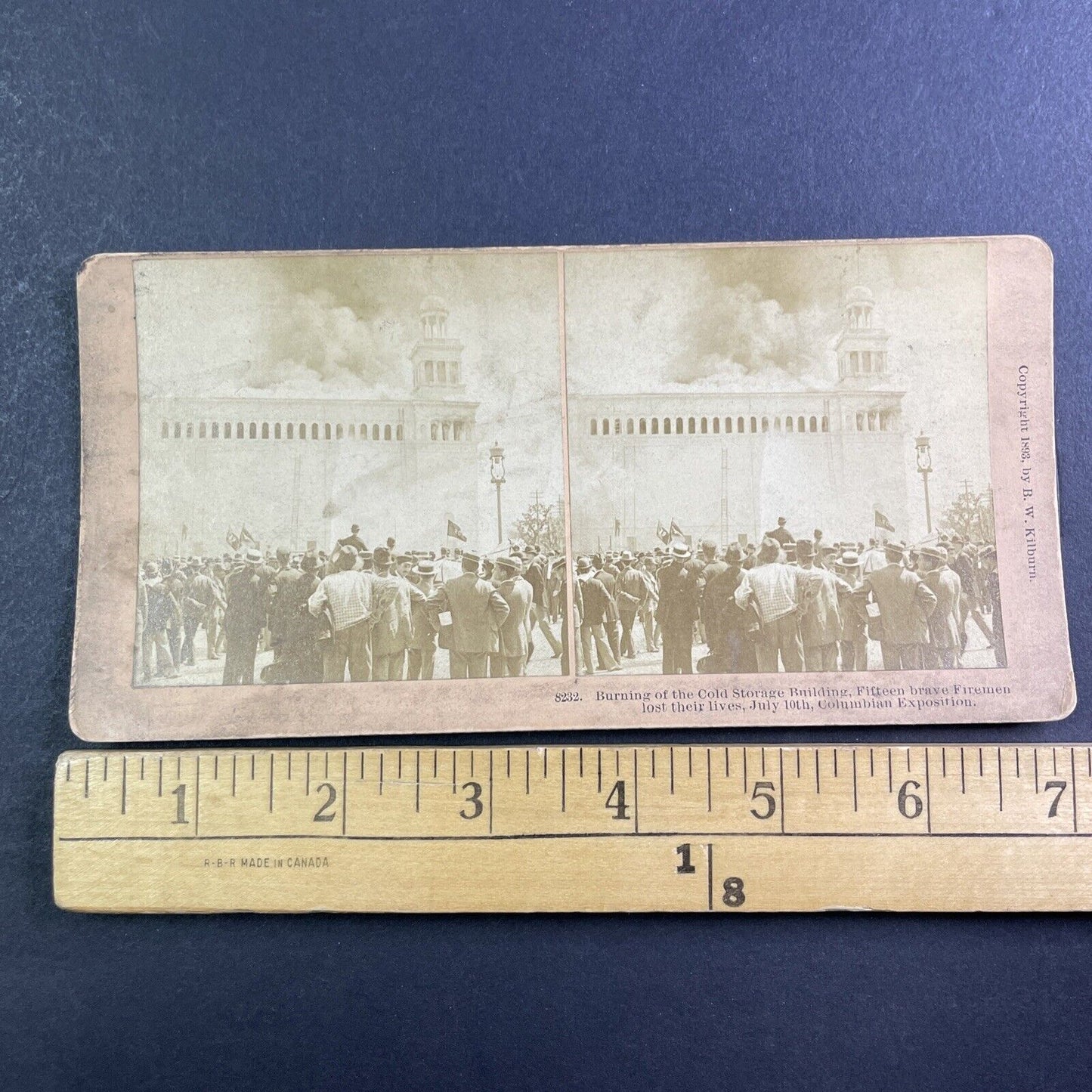 Cold Storage Building Fire Disaster Stereoview Chicago Antique c1893 X4080