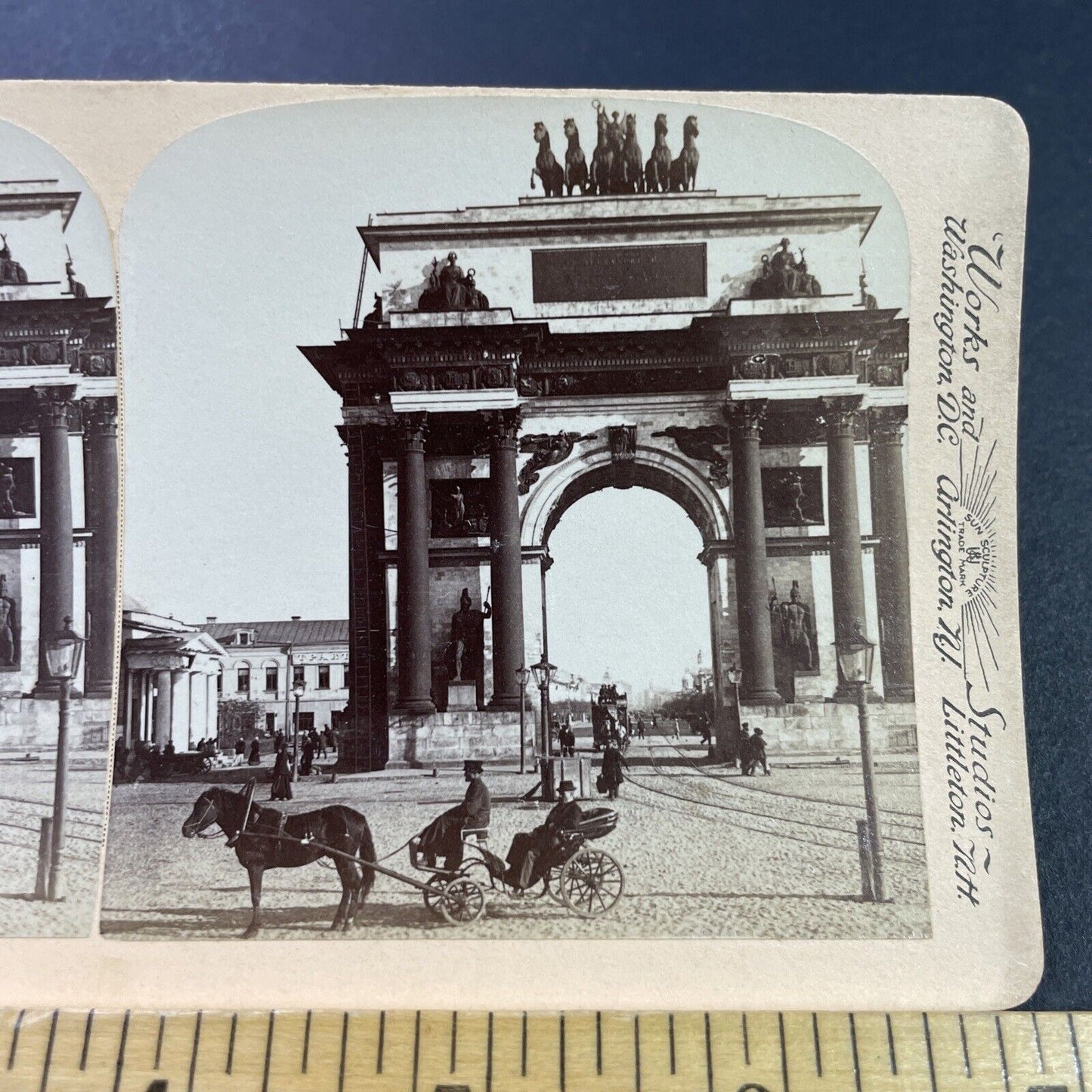 Antique 1890s Triumphal Arc Triumph Moscow Russia Stereoview Photo Card P3770