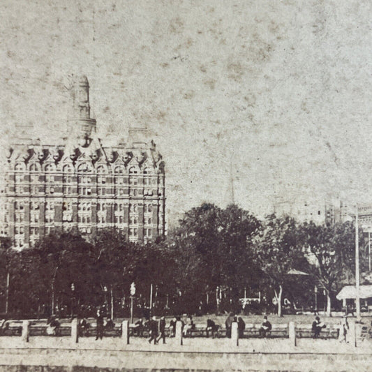 Antique 1870s Battery Park Manhattan New York City Stereoview Photo Card P4027