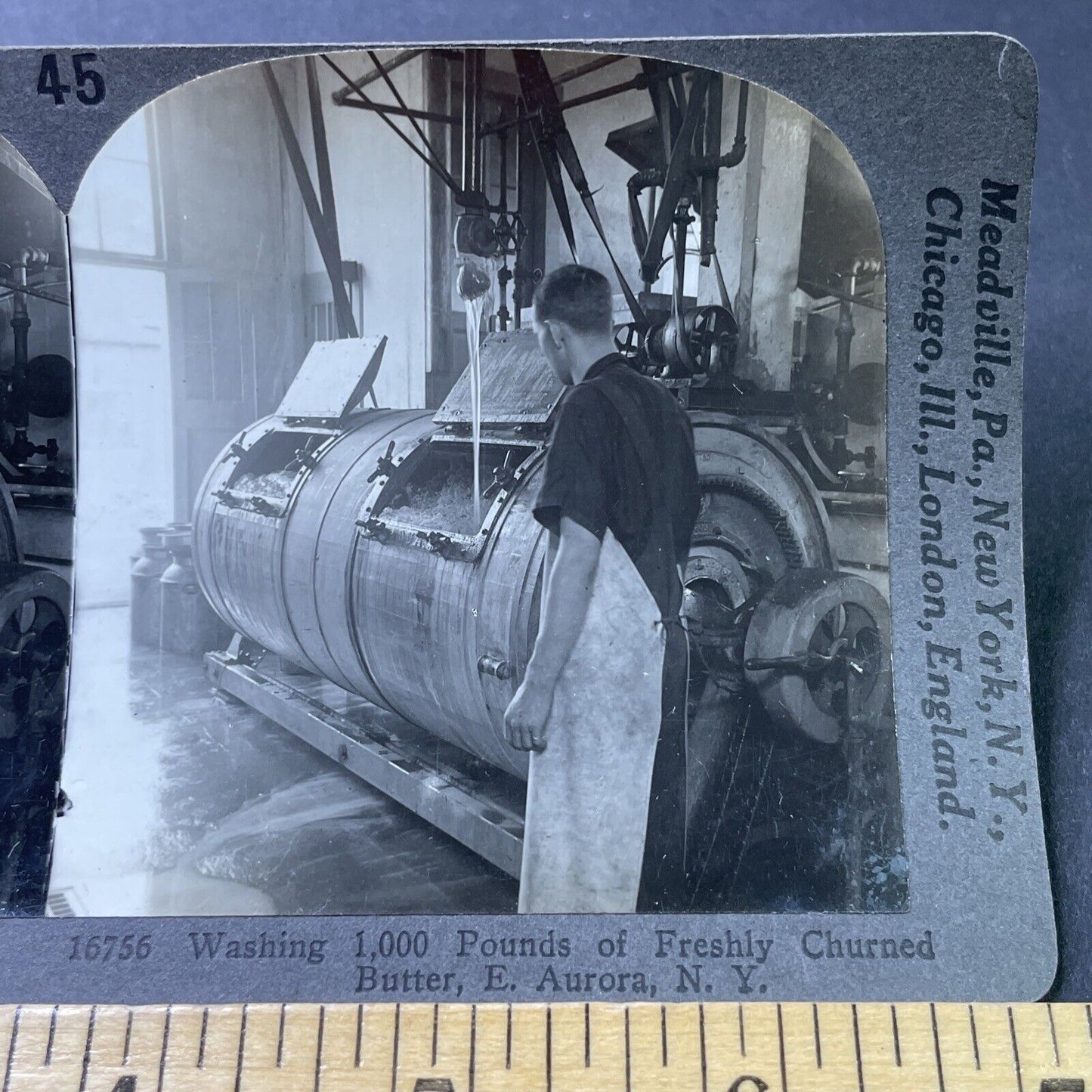 Antique 1910s Cohocton New York Butter Company Churn Stereoview Photo Card P3076