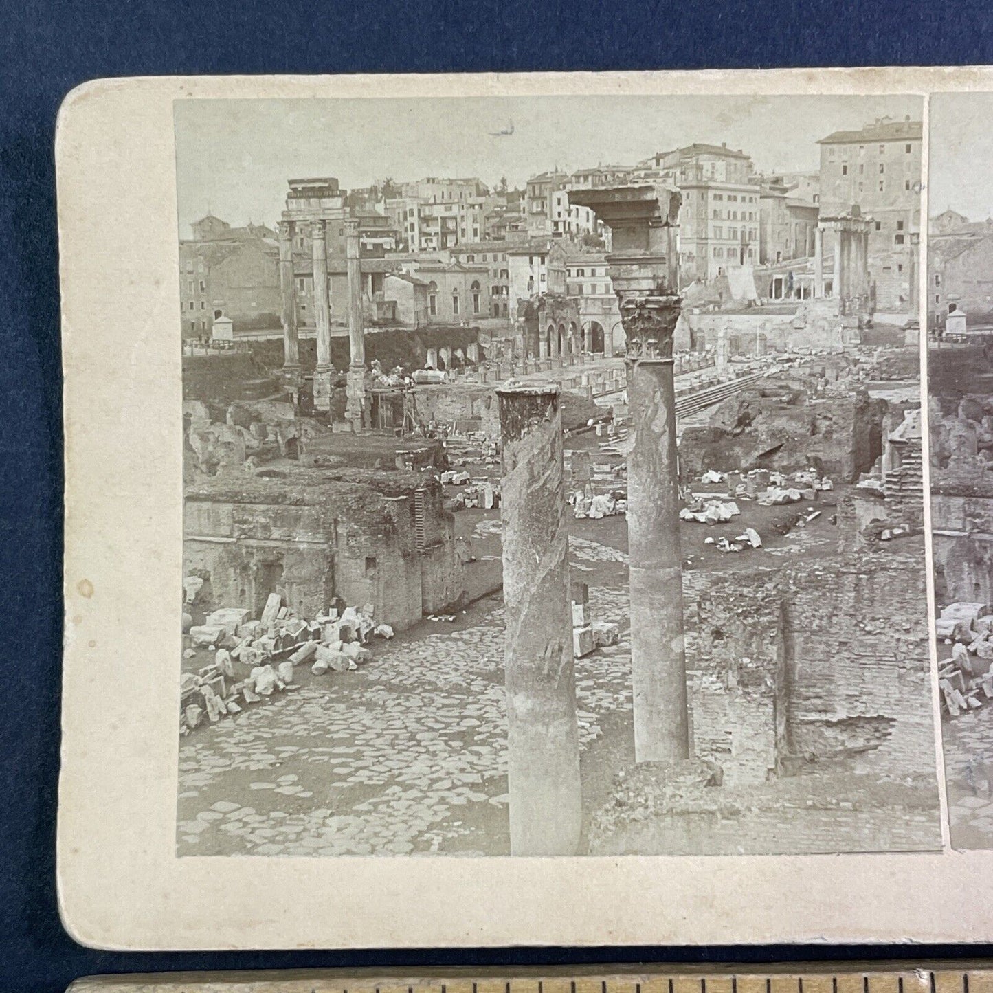 Ruins of Caesar's Palace Rome Italy Stereoview BW Kilburn Antique c1885 X4159