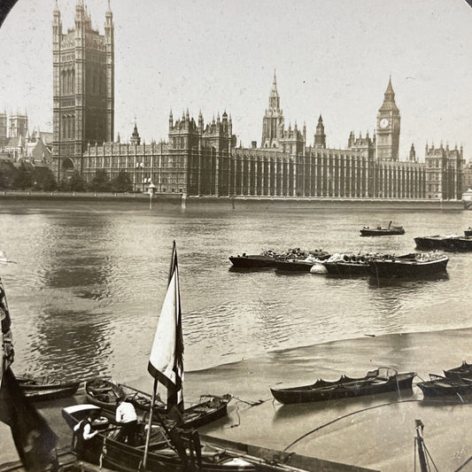 Antique 1910 House Of Parliament London England Stereoview Photo Card P4557