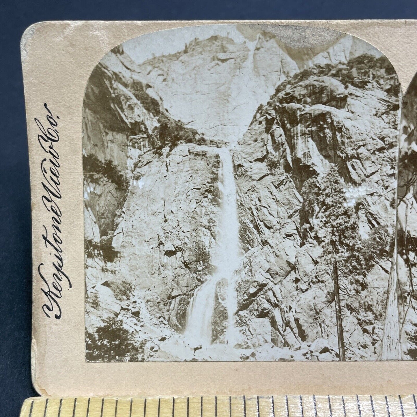 Antique 1880s Waterfalls Yosemite Park California Stereoview Photo Card P1913