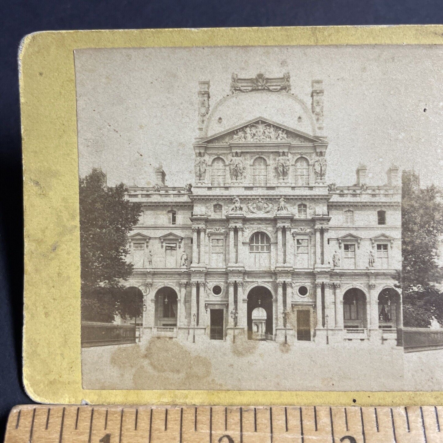 Antique 1870s The Louvre Gallery Paris France Stereoview Photo Card P4223