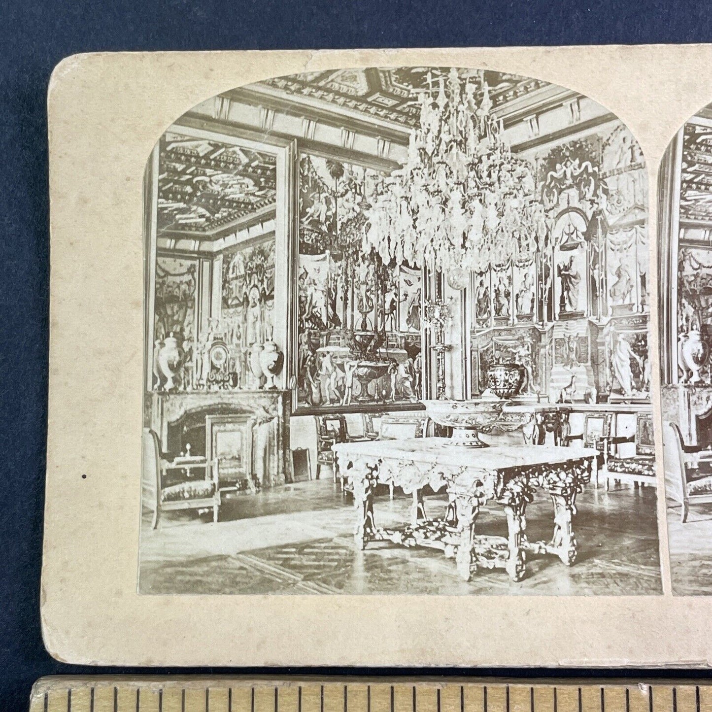 Pope Pius VII Room Fontainebleau Palace Stereoview France Antique c1879 X4163