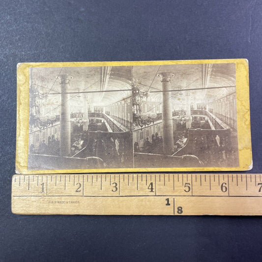 Saloon Of The Steamship Bristol Steamer Ship Stereoview Antique c1870 X2758