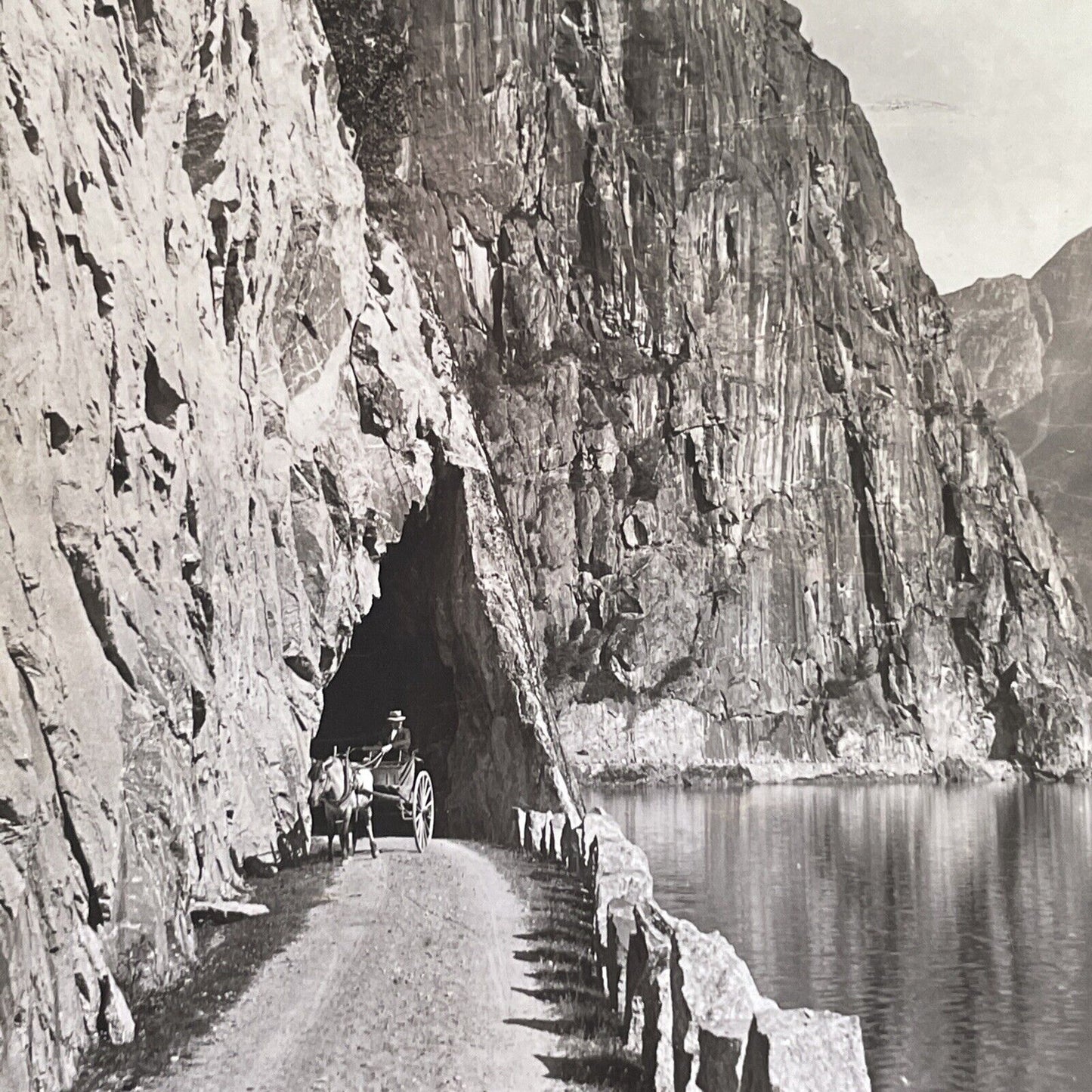 Antique 1902 Mountain Pass Eidfjord Norway Stereoview Photo Card P1456