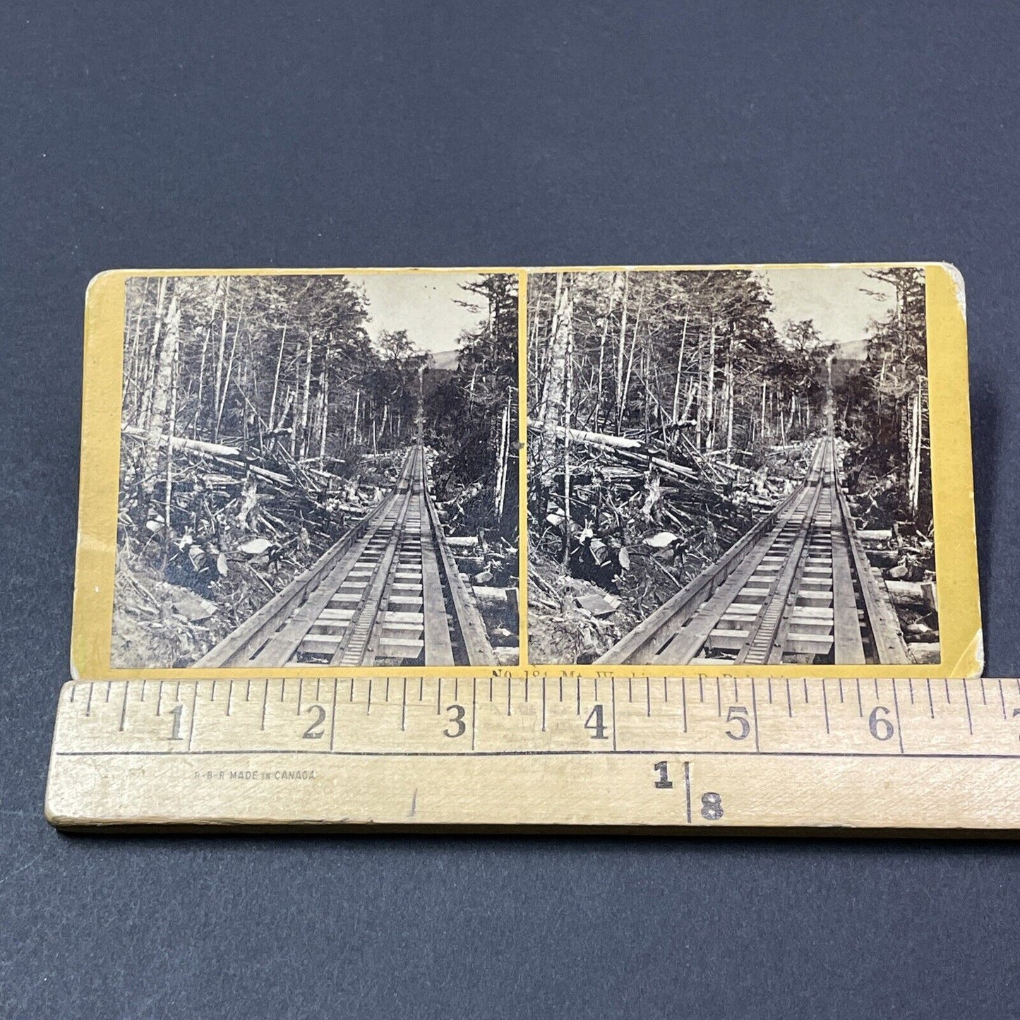 Antique 1870s Mount Washington Railroad Train Tracks Stereoview Photo Card V1891