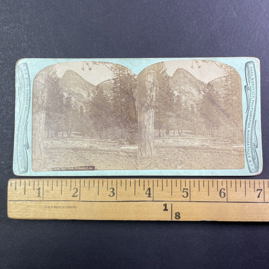 Eagle Peak Yosemite CA Stereoview Charles Bierstadt Antique c1870 Y029
