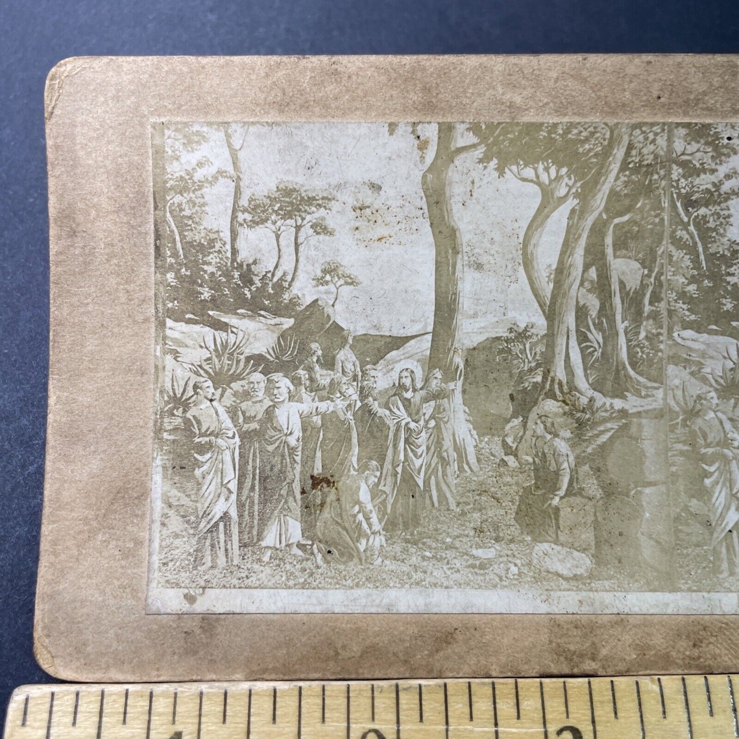 Antique 1860s Jesus Foretells Jerusalem Destruction Stereoview Photo Card P3407