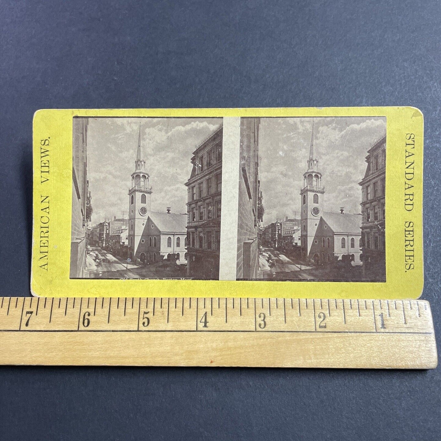 Antique 1870s Downtown Boston Massachusetts Stereoview Photo Card P1980-03