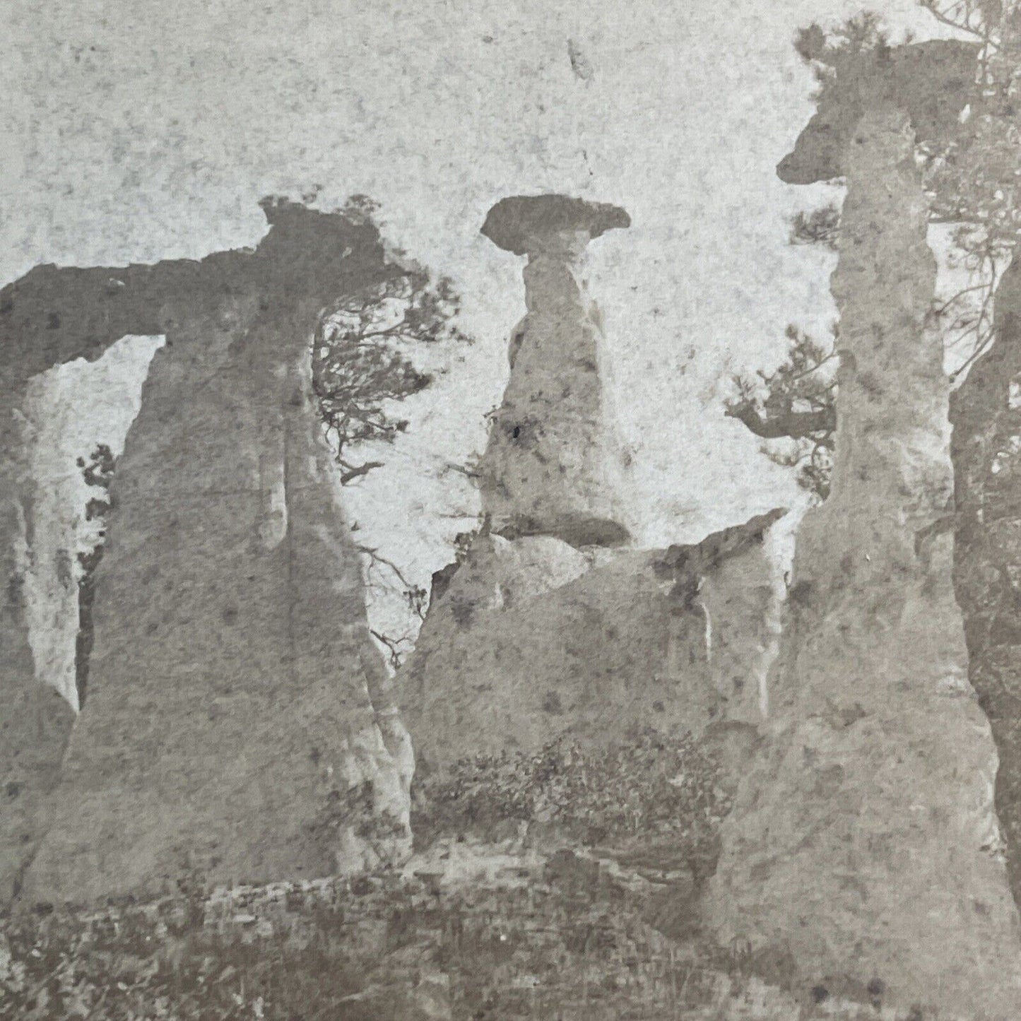 Monument Park Hoodoos Rock Spires Stereoview Colorado Antique c1880 X1657