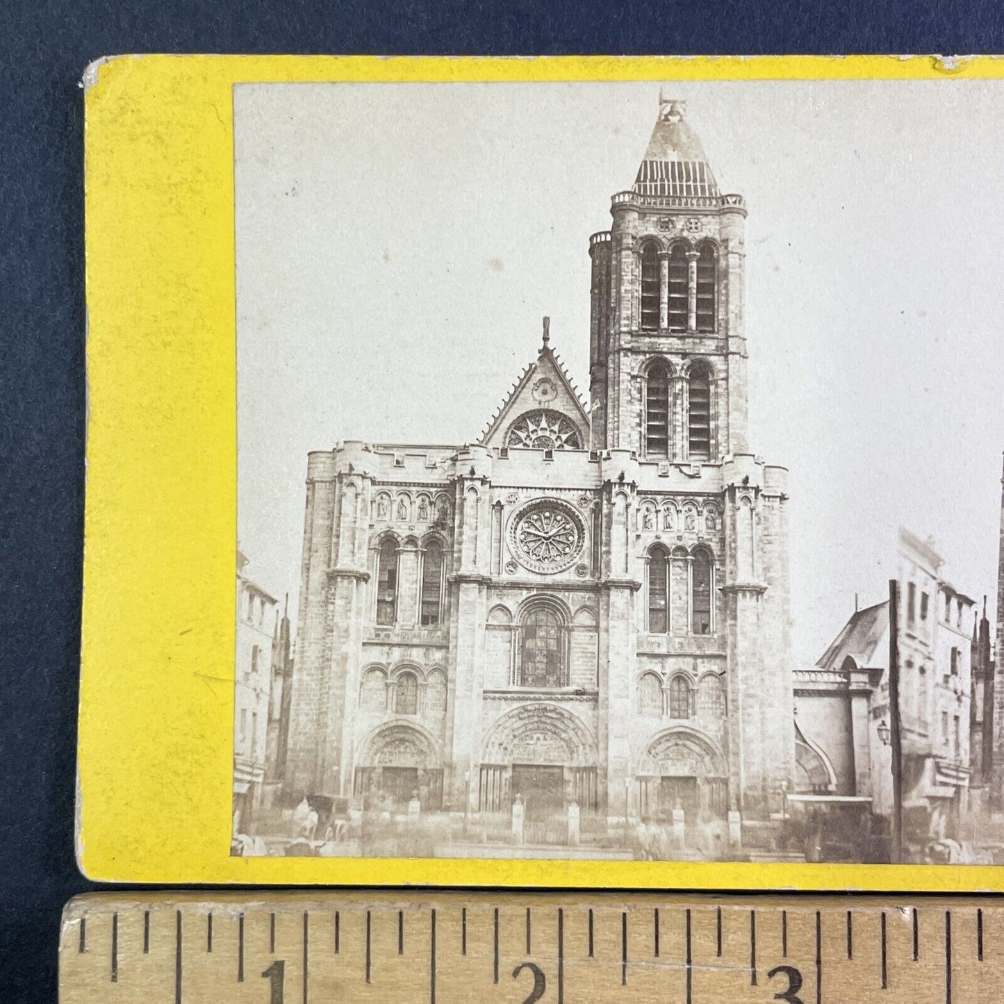 Basilica Cathedral of Saint Denis Church Stereoview France Antique c1870 X3502