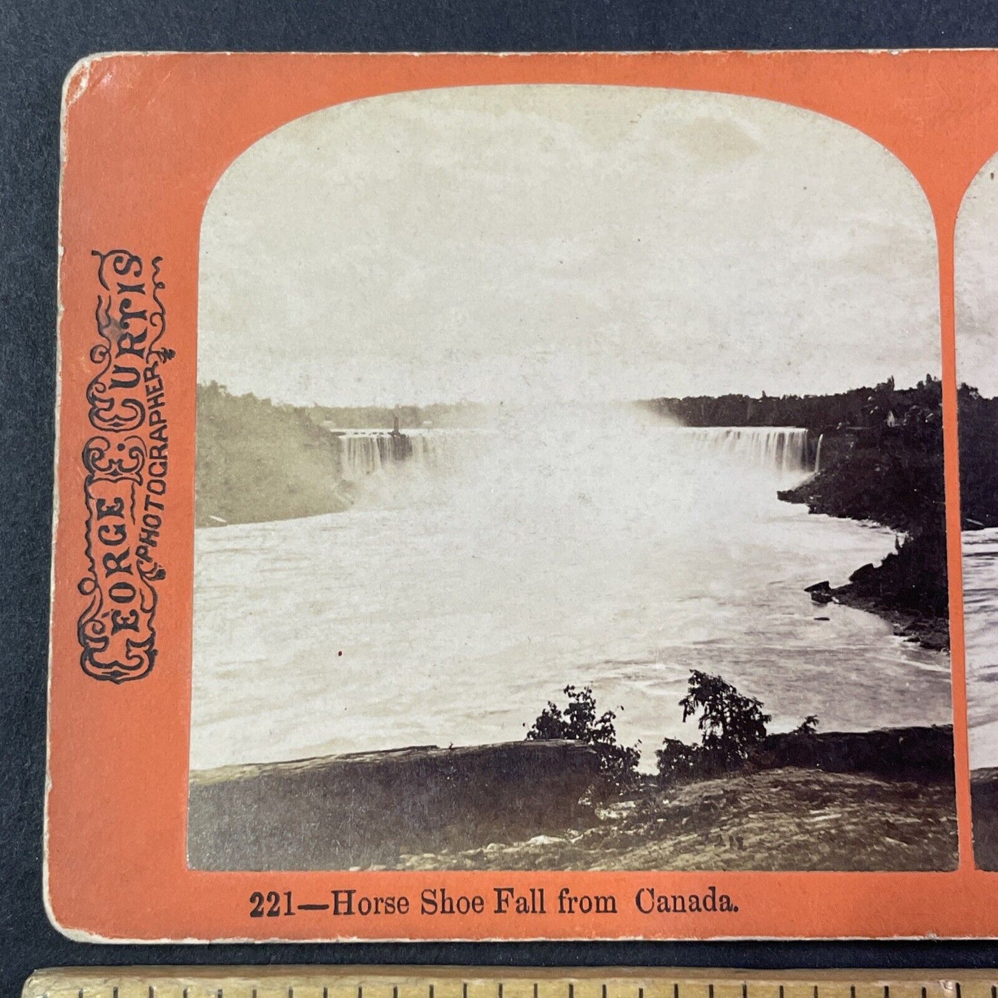 Horseshoe Falls Niagara Falls Stereoview George E. Curtis Antique c1870s Y1826