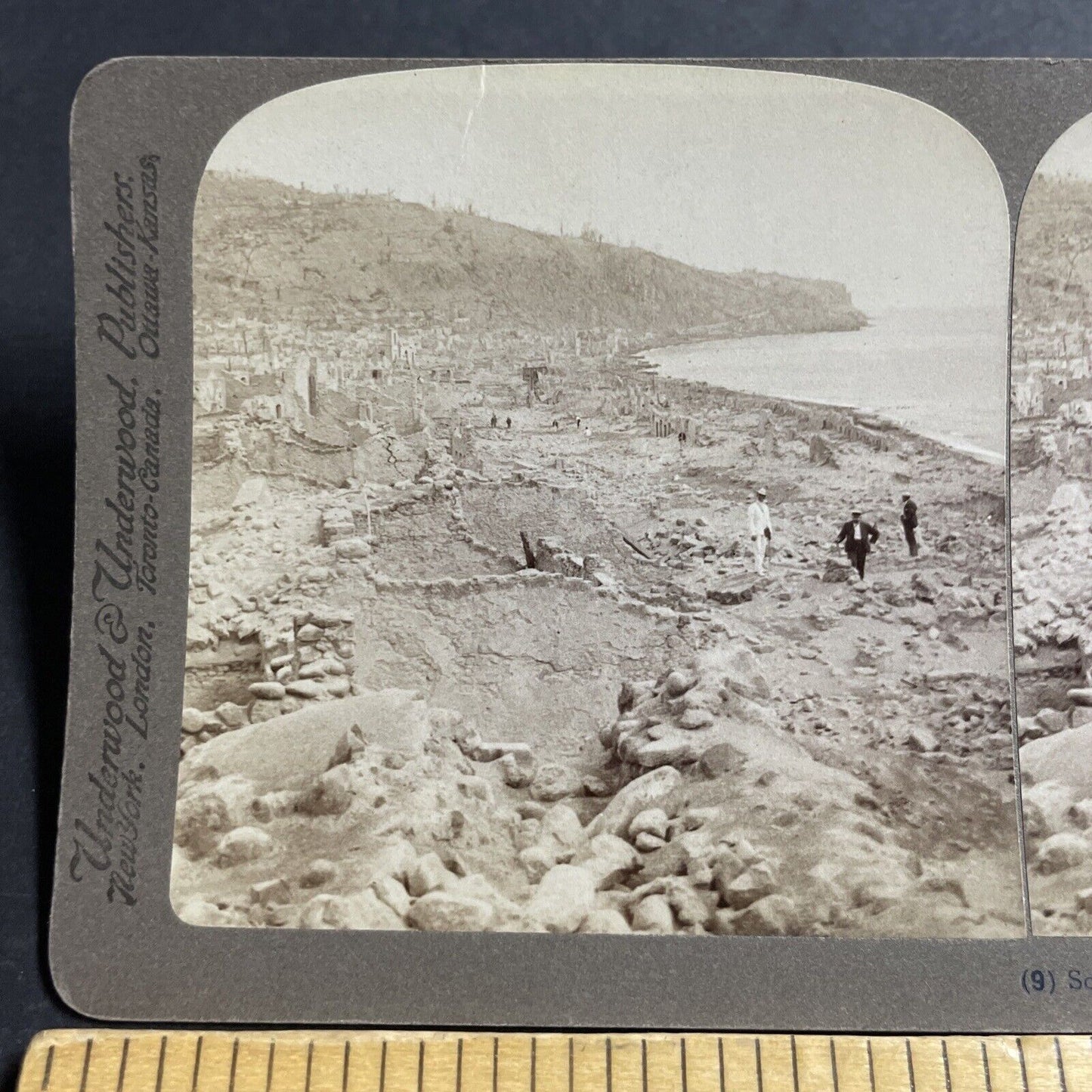 Antique 1902 Volcano Ruins Of Mount Pelee Martinique Stereoview Photo Card P5568