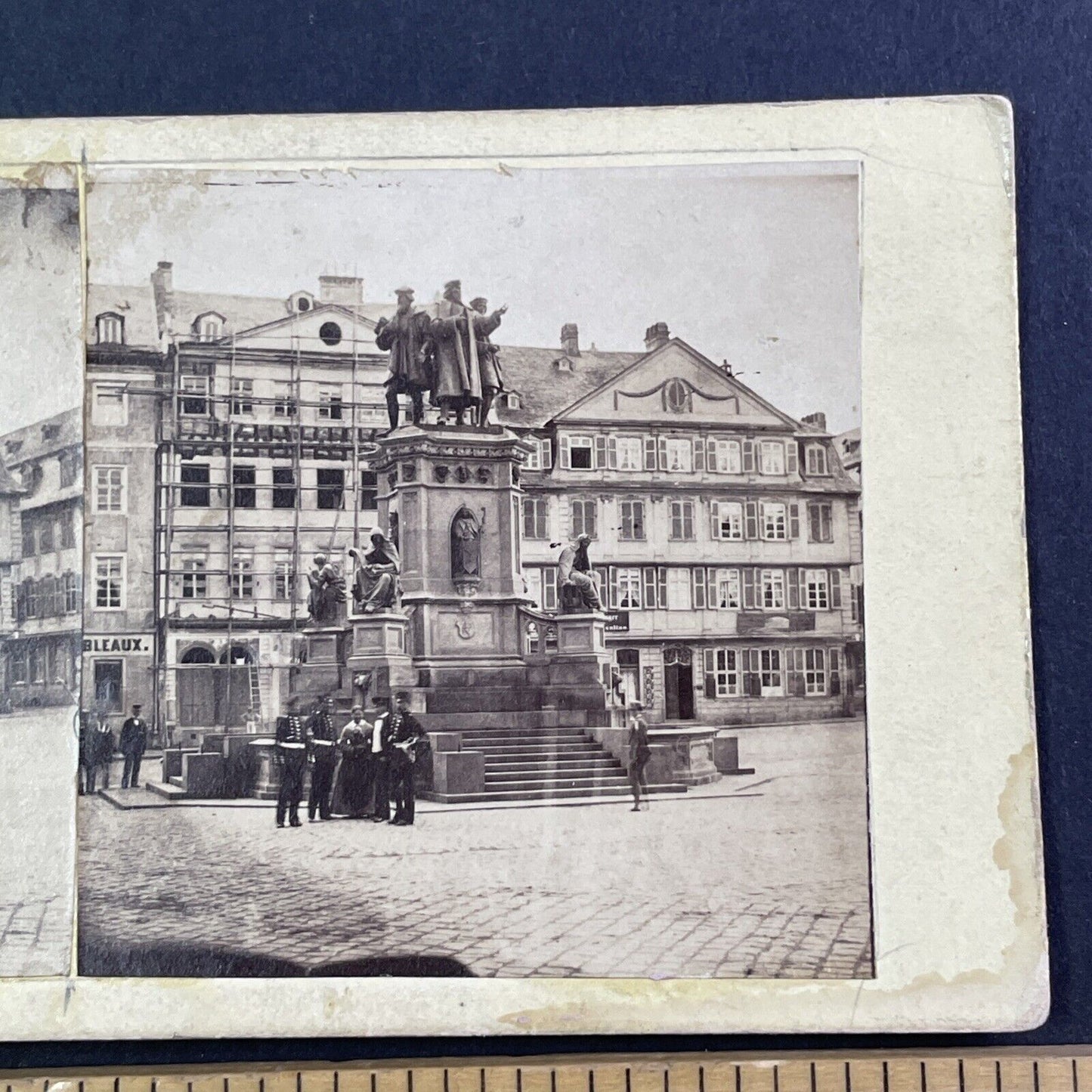 Eduard Schmidt von der Launitz Opening Gutenberg Denkmal Stereoview c1858 X3568