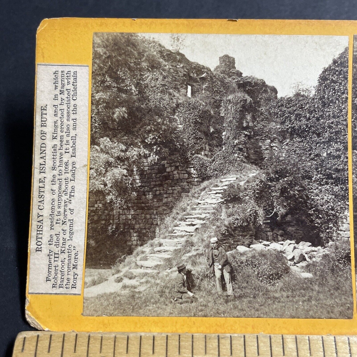 Antique 1870s Isle Of Bute Rothsay Castle Scotland Stereoview Photo Card P5545