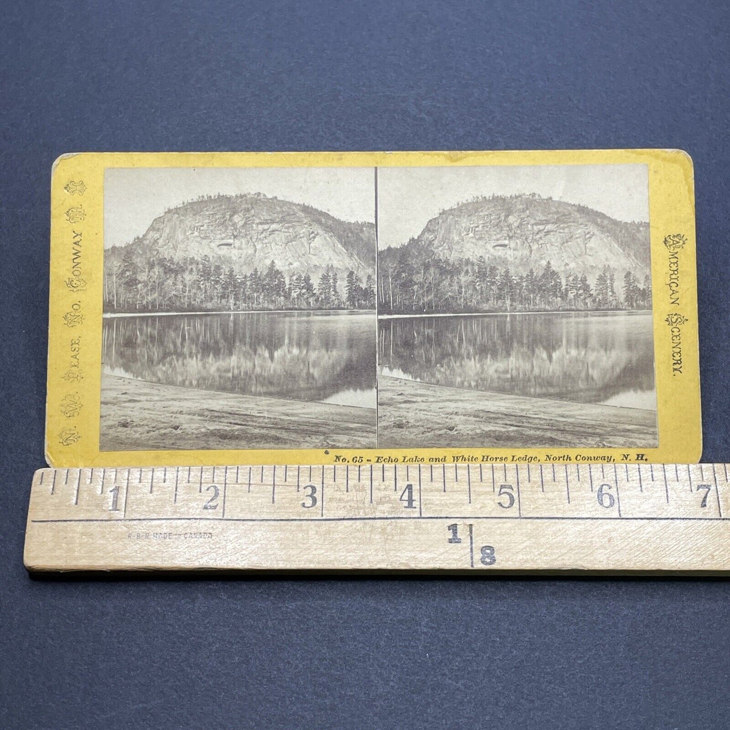 Antique 1870s Echo Lake Conway New Hampshire Stereoview Photo Card V1712