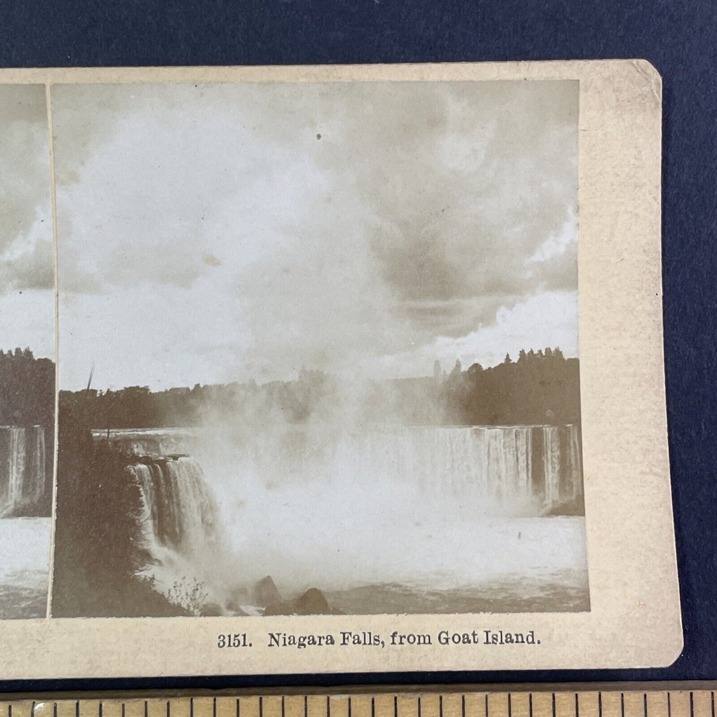 Niagara Falls Perfect Panorama View Stereoview BW Kilburn Antique c1880 Y2134