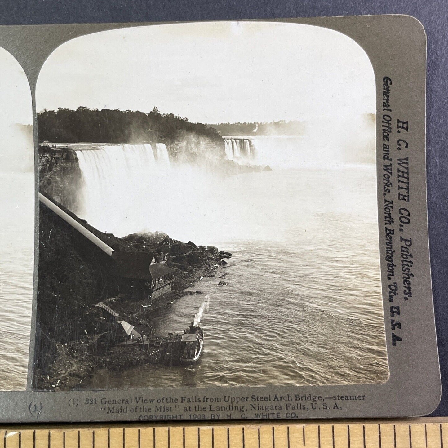 Maid of the Mist Loading Dock Niagara Falls Stereoview Antique c1903 Y1450