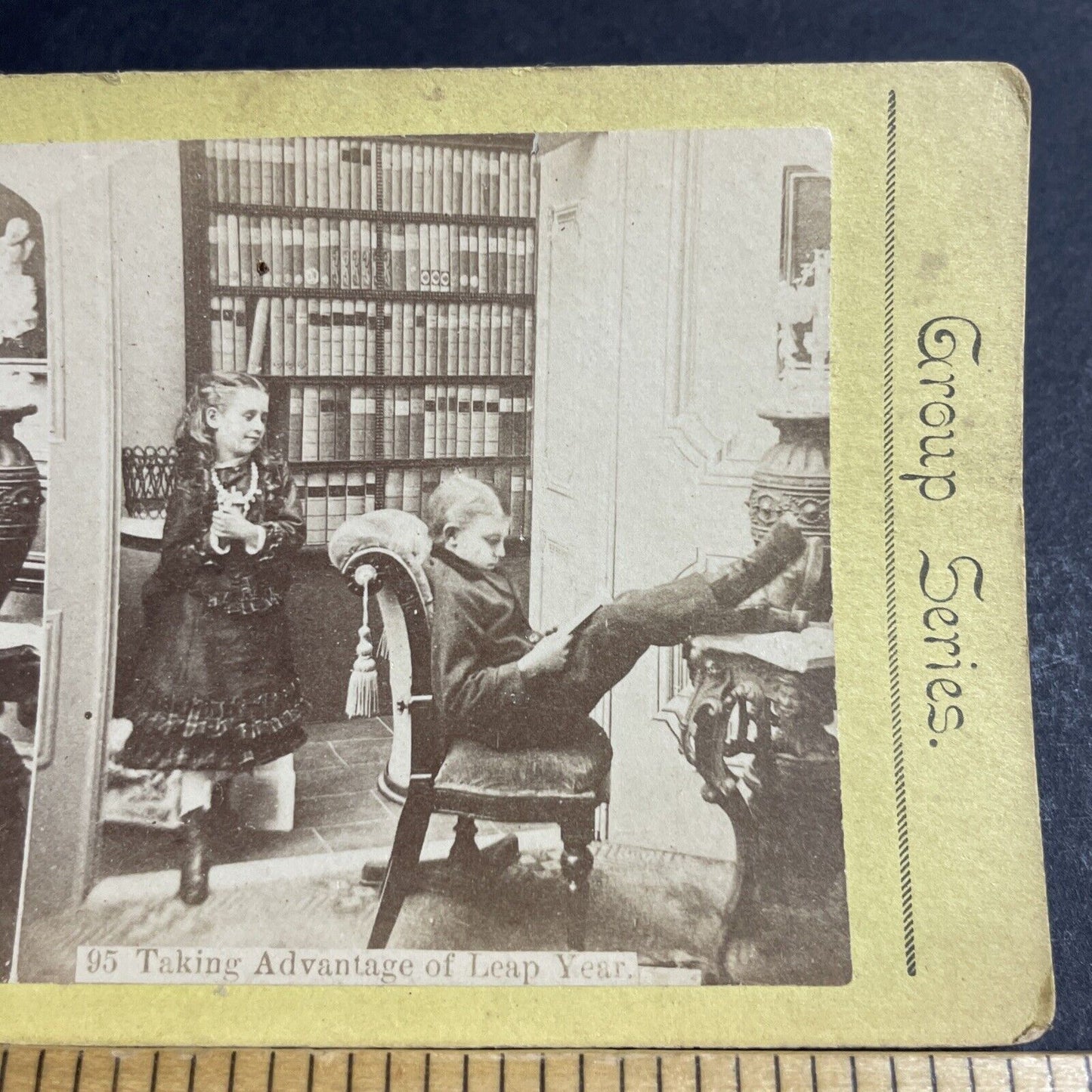 Antique 1870s Boy Puts His Feet Up On A Table Stereoview Photo Card P4646