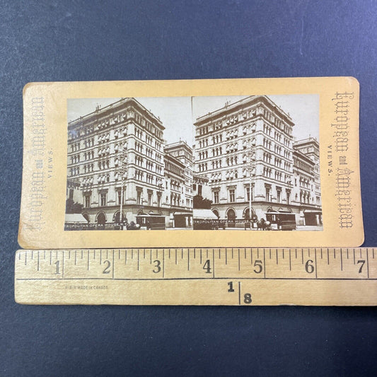 Metropolitan Opera House Stereoview Manhattan New York Antique c1883 X1291