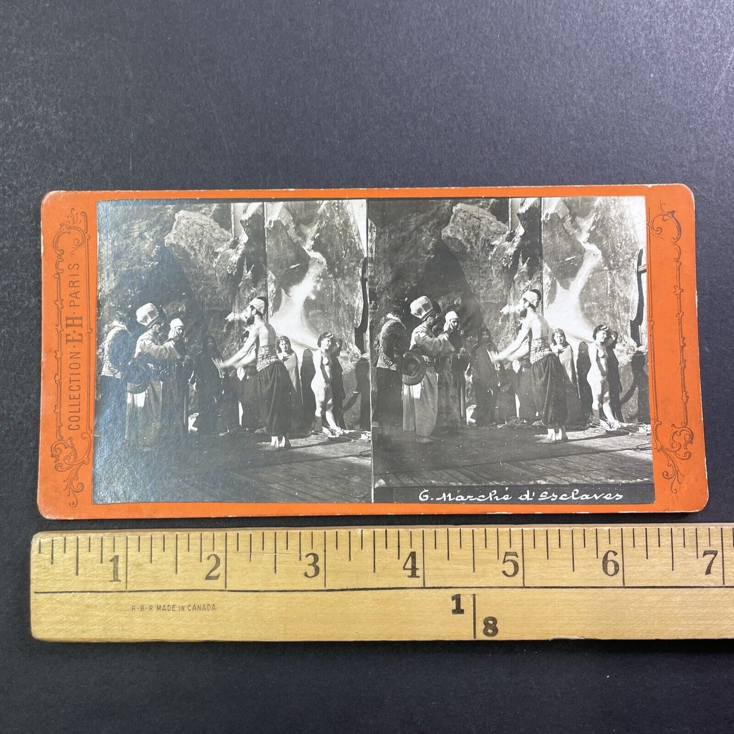 Wealthy Men Argue Over Nude Women Stereoview E.F. Antique c1880 Y020