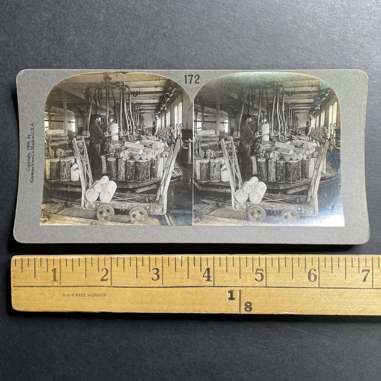 Antique 1906 Lumber Mill Concord New Hampshire Stereoview Photo Card P1524