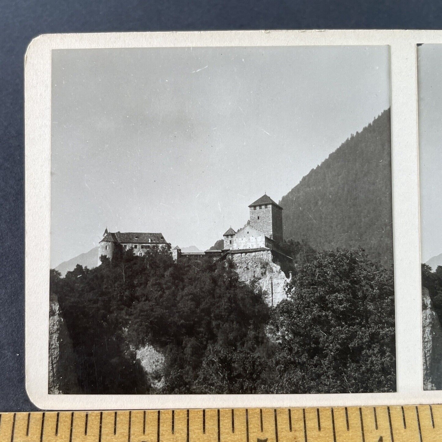 Antique 1925 Tirol Castle South Tyrol Italy OOAK Stereoview Photo Card P3244