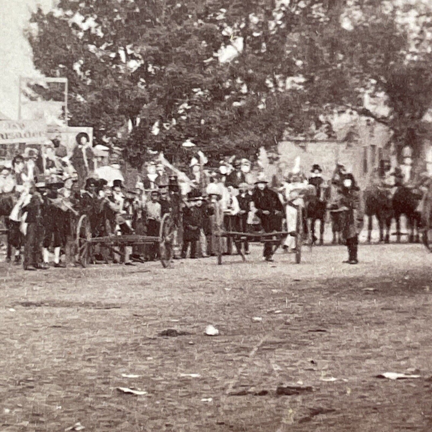 Knights Templar Crusader March Stereoview Free Mason Parade Antique c1868 X1625