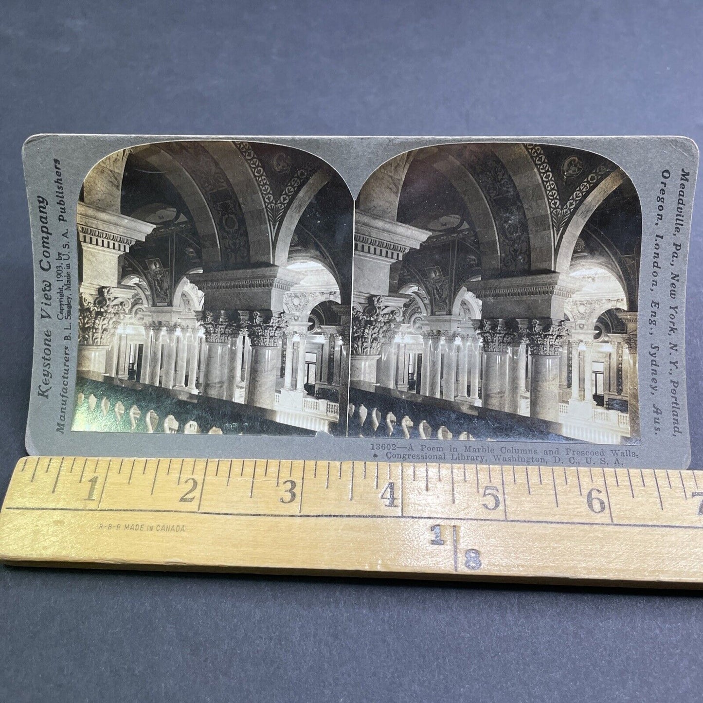 Antique 1903 Congressional Library Washington DC Stereoview Photo Card P1923