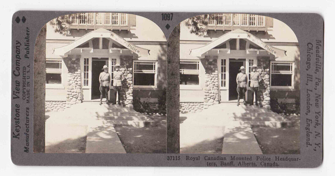 1904 Royal Canadian Mounted Police Headquarters, Banff Alberta Stereo Card P402