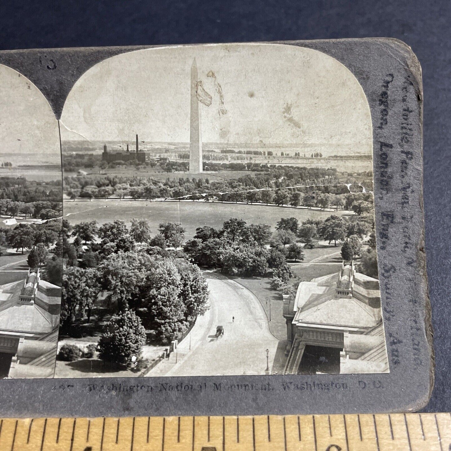 Antique 1909 The Washington Monument DC Stereoview Photo Card P4362