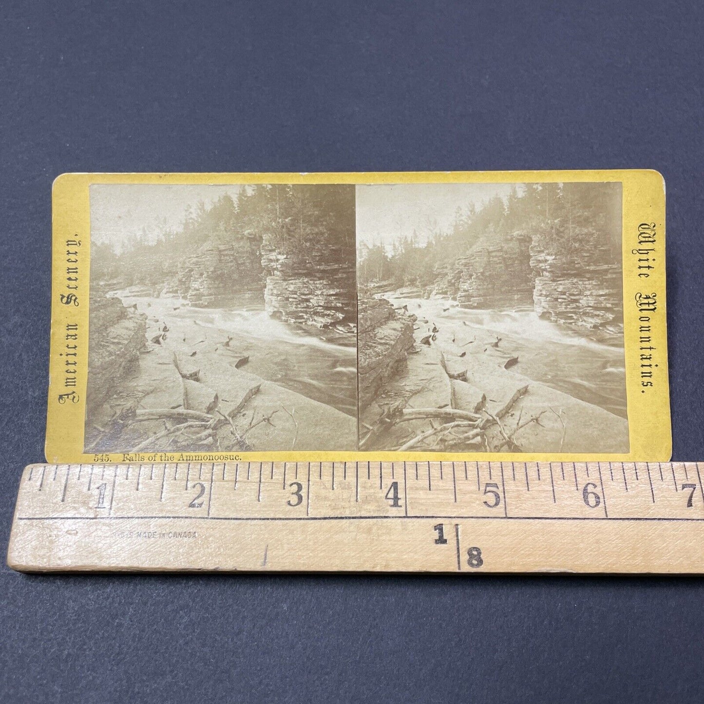 Antique 1870s Ammonoosuc Falls New Hampshire Stereoview Photo Card V1853