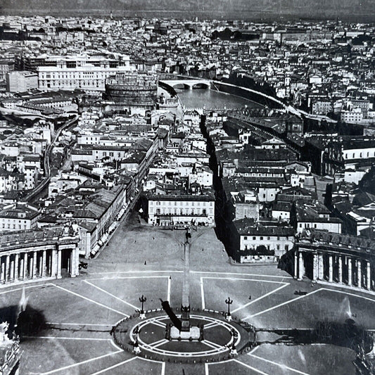 Antique 1910s City Center Of Rome Italy Stereoview Photo Card P3729