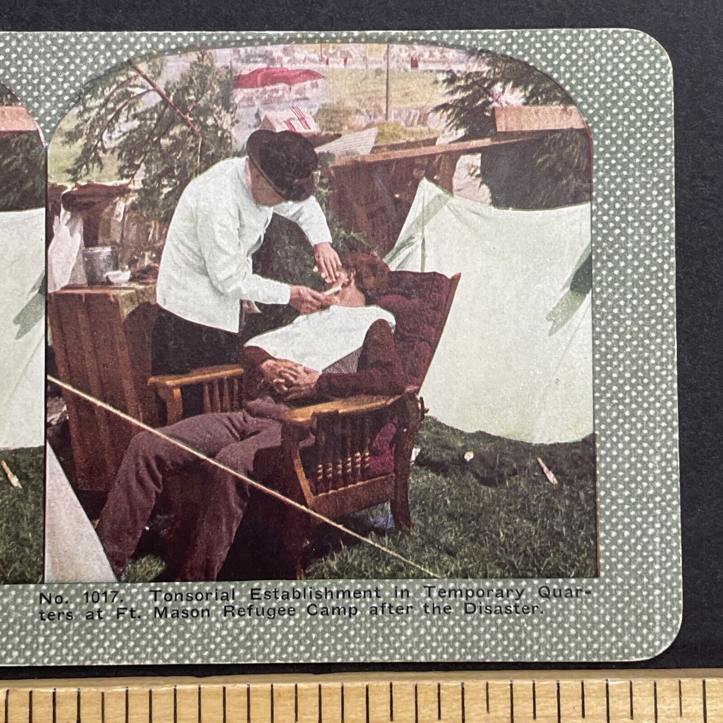 Antique 1910s San Francisco Earthquake Refugee Cam Stereoview Photo Card 2300-17