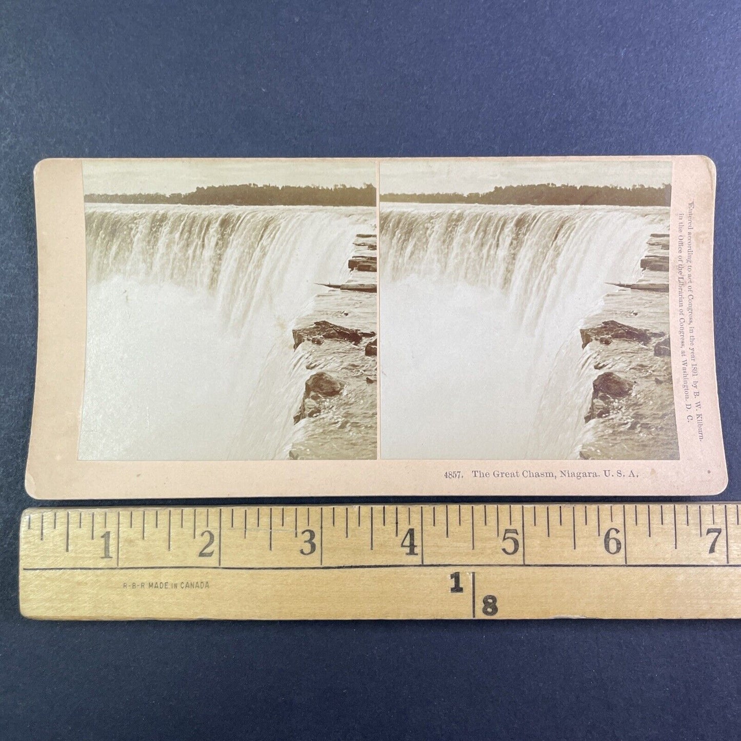 Niagara Falls Top of Waterfall Stereoview B.W. Kilburn Antique c1891 Y2569